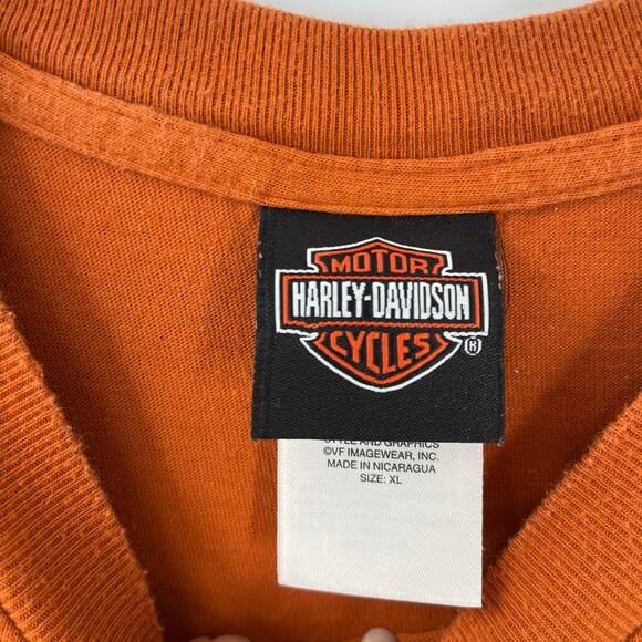 HARLEY DAVIDSON Savannah Mens  Mustcle Tank Top Sz XL Rust Orange 2010 Crew Y2k - Picture 8 of 11